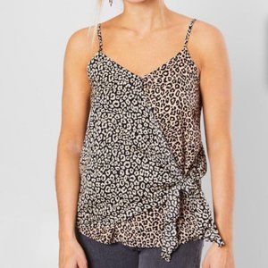 Leopard Print Tank Tie front from Buckle L spaghetti strap Sandy & Sid